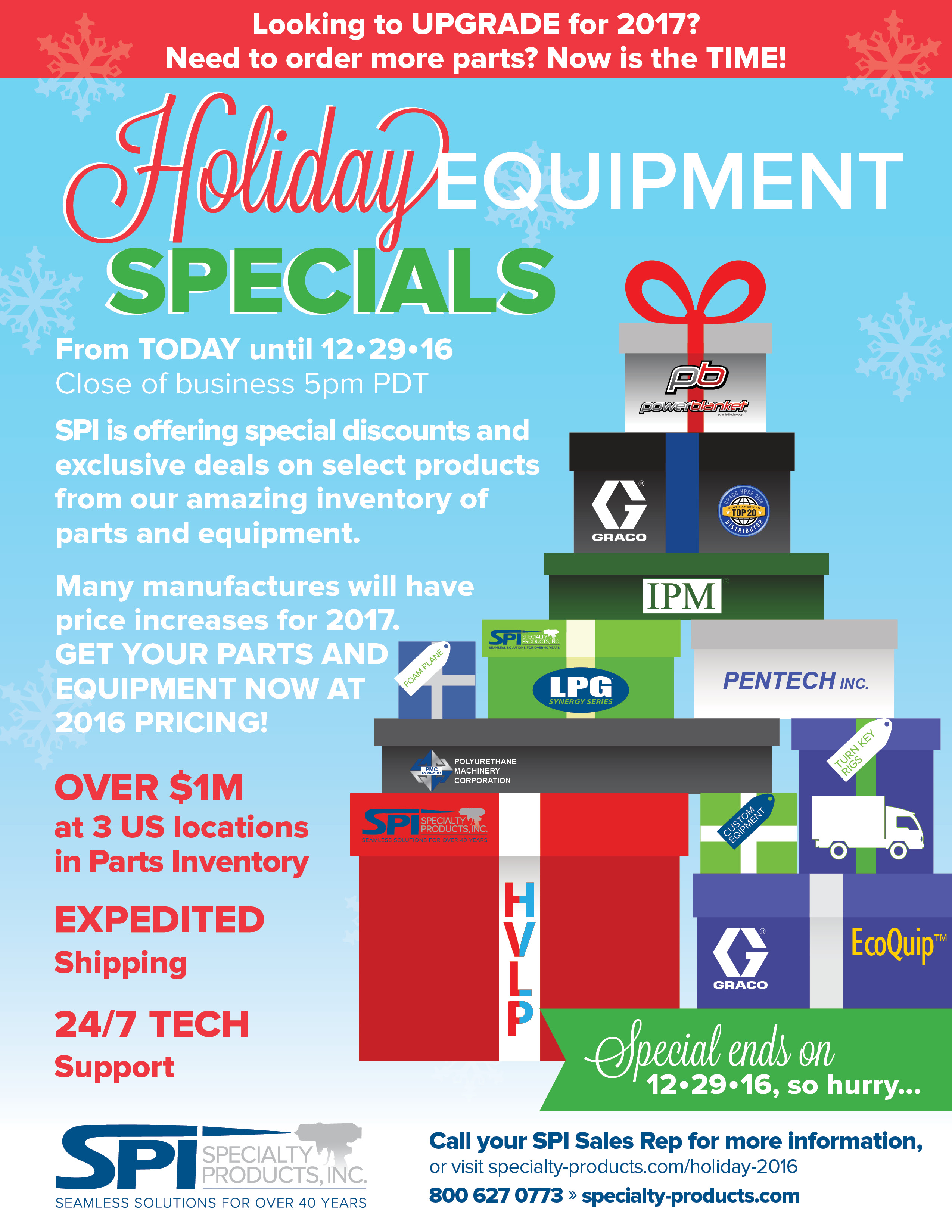 Holiday-2016 equipment specials