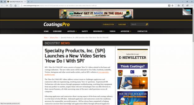 Coatings SPI How do I with SPI video series